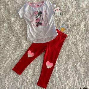 Cat & Jack and Minnie 2 piece Valentines Day Bundle size 2T NWT